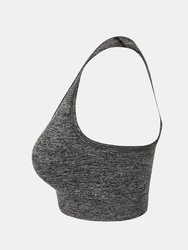 Tombo Womens/Ladies Seamless Crop Top (Dark Gray Marl)