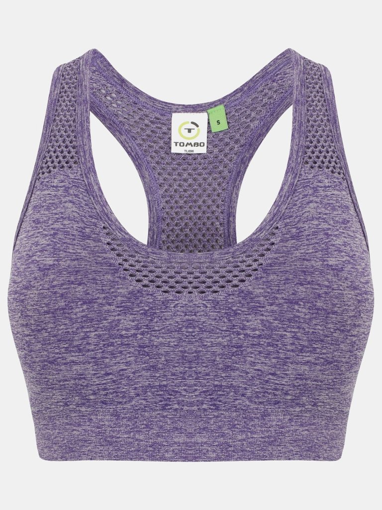 Tombo Womens/Ladies Seamless Crop Top (Purple Marl) - Purple Marl