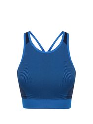 Tombo Womens/Ladies Seamless Panelled Crop Top - Bright Blue/Navy