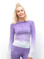 Tombo WomensLadies Seamless Fade Out Long Sleeve Top (Purple/Light Gray Marl)