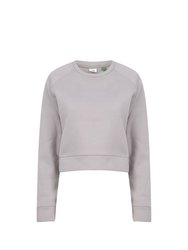 Womens Cropped Sweatshirt - Light Gray - Light Gray