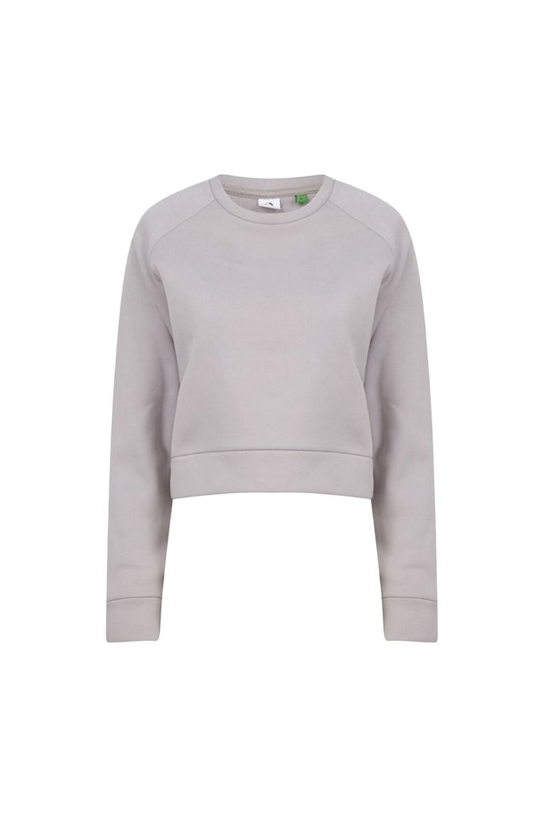 Womens Cropped Sweatshirt - Light Gray - Light Gray