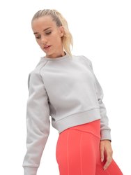 Womens Cropped Sweatshirt - Light Gray