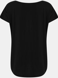 Womens/Ladies Scoop Neck T-Shirt - Black