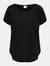 Womens/Ladies Scoop Neck T-Shirt - Black - Black