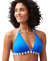 Reversible Glass Stripe Halter Bikini Top In Blue Beach