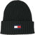 Fleece Big Flag Beanie Hat In Black - Black