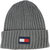 Fleece Big Flag Beanie Hat In Charcoal - Charcoal