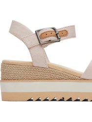 Diana Wedge Sandal - Dusty Pink Heavy Canvas - Dusty Pink Heavy Canvas
