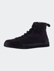 Women's Black Shaggy Suede Trvl Light High Sneakers - Black