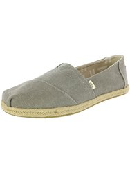 Women's Classic Washed Canvas Rope Sole Drizzle Grey Slip-On Shoes - 7M - Drizzle Grey