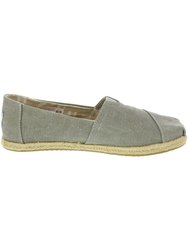 Women's Classic Washed Canvas Rope Sole Drizzle Grey Slip-On Shoes - 7M