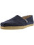 Women's Classic Washed Canvas Rope Sole Drizzle Grey Slip-On Shoes - 7M - Navy