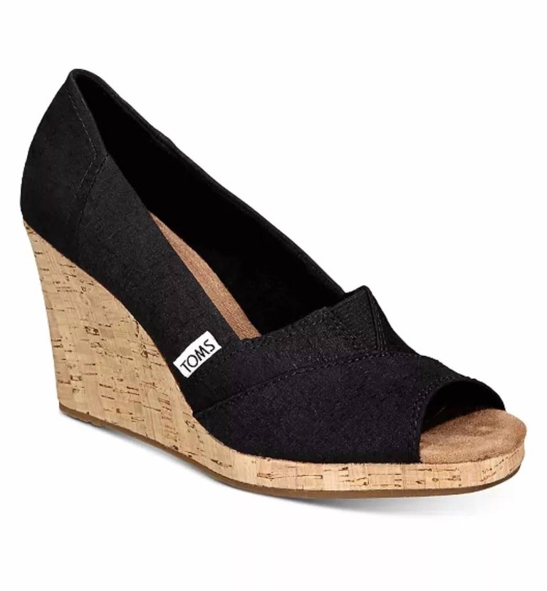 Womens Classic Wedge - Medium Width In Black Woven