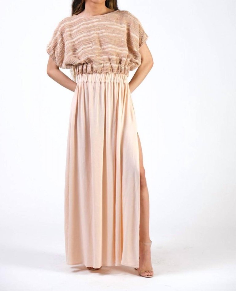 Srey Handwoven Cinched Top In Blush