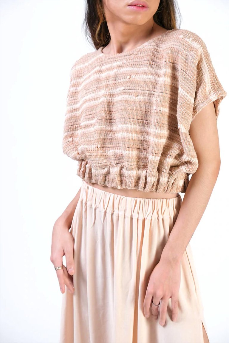 Srey Handwoven Cinched Top In Blush - Blush