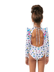 Camo Eye One Piece Long Sleeves Swimsuit