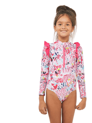 Love One Piece Long Sleeves Swimsuit - Love