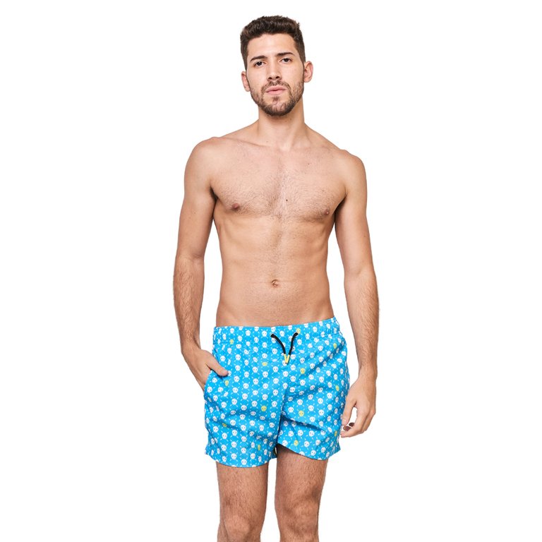 Skull Men Short - Blue