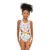 Smiley One Piece Short Sleeves Swimsuit - Smiley