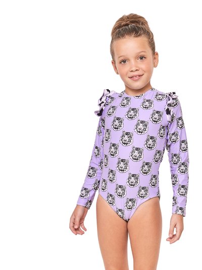 Too Cool Beachwear Tiger One Piece Long Sleeves Swimsuit product