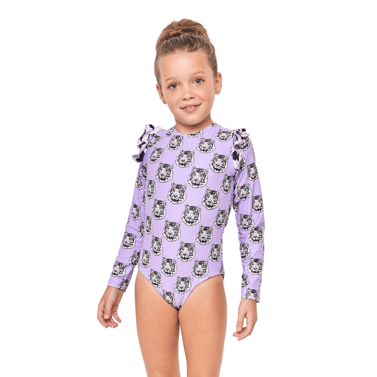 Tiger One Piece Long Sleeves Swimsuit - Tiger