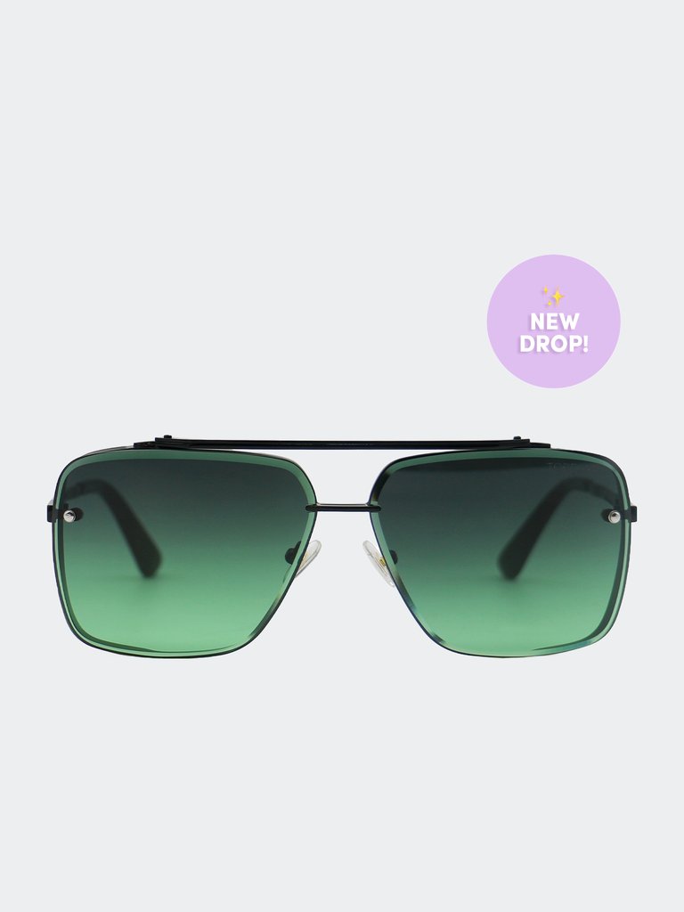 Bella Sunglasses - Dark Green - Black/Green