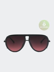 Ivy Luxe Sunglasses - Ruby - Black - Burgundy