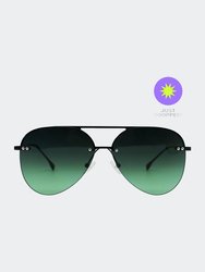 Smaller Megan 2 Sunglasses - Dark Green - Black/Green