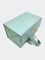 Turquoise Croco Travel Case