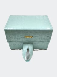 Turquoise Croco Travel Case