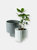 Platform Planters, Yin Yang Planter Set (One Medium Graphite and One Small White)