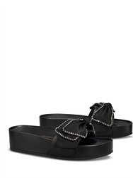 Crystal Bow Slide In Perfect Black - Perfect Black