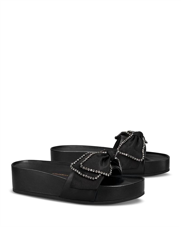 Crystal Bow Slide In Perfect Black - Perfect Black