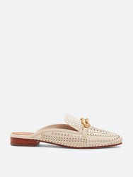 Jessa Woven Backless Loafer - Brie/Spark Gold