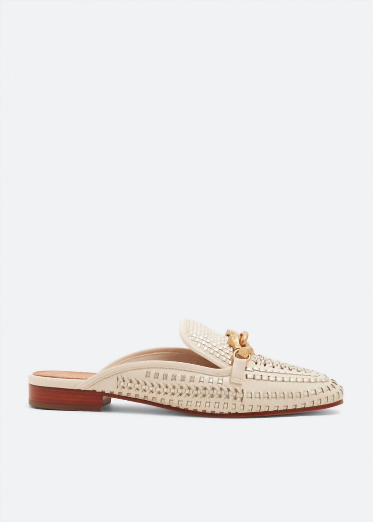 Jessa Woven Backless Loafer - Brie/Spark Gold