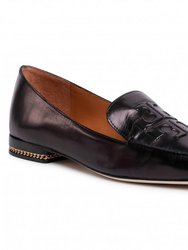Leather Ruby Loafers Flats - Black