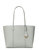 Perry Pebbled Leather Gray Tote Handbag - Feather Gray