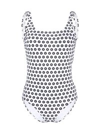 Printed Tank One Piece Swimsuit - Black/White