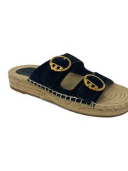 Selby Two-Band Espadrille Slide - Perfect Black