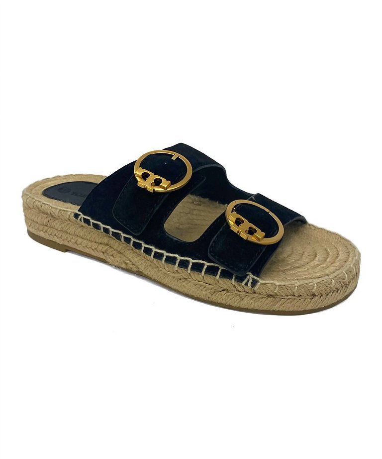 Selby Two-Band Espadrille Slide - Perfect Black