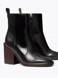 Sierra Heeled Ankle Boot - Black - Black