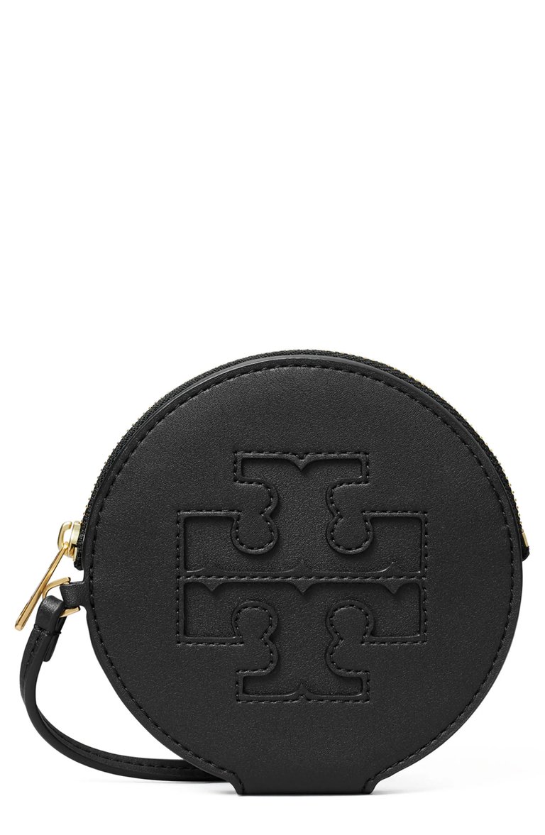 Tory Burch Women's Ella Bio Circle Zip Card Case, Black - Black