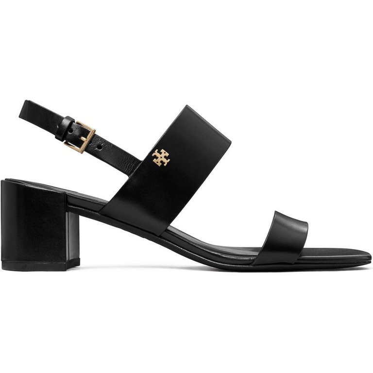 Women's Double T Heel Sandals 50mm - Perfect Black