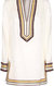 Women's Embroidered Linen Long Sleeve Tunic Beach Cover Up - Ivory White