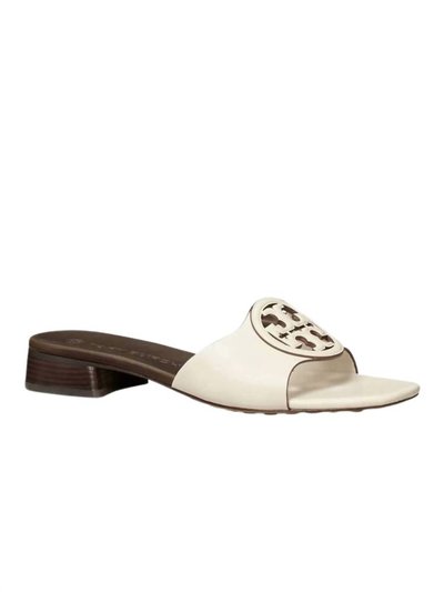 Tory Burch Women'S Leather Medallion Bombe Slides Flats Sandals product