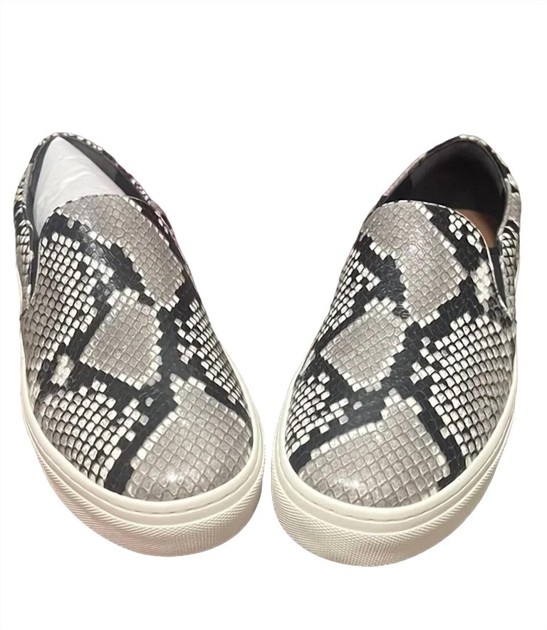 Women's Slip On Sneaker Stamped Printed Leather - Roccia