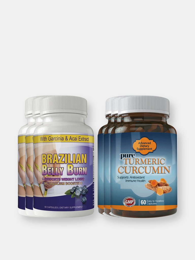 Brazilian Belly Burn and Turmeric Curcumin Combo Pack