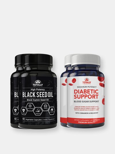 Totally Products Diabetic Support plus Black Seed Oil Combo Pack - 2 Sets product