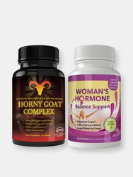 Horny Goat Complex and Woman's Hormone Support Combo Pack